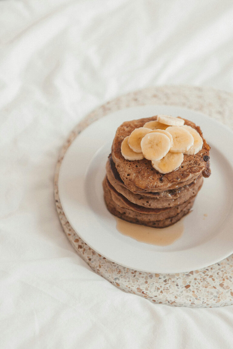 Comfort food: fluffy pancakes with syrup